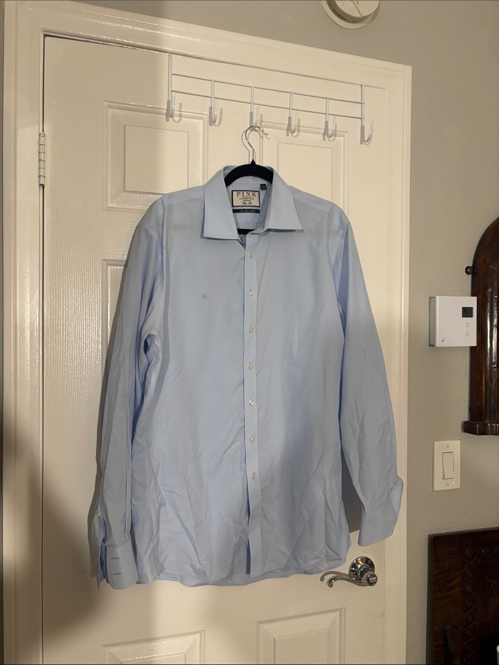 Thomas Pink Light Blue Men's Dress Shirt - Spread Collar